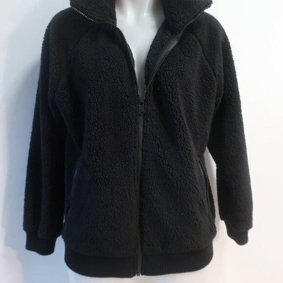 Womens Athleta Black Fleece Sherpa Jacket S/P - Picture 3 of 7